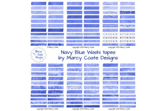 Download Navy Blue Digital Washi Tape Printable - Washi tape Collection