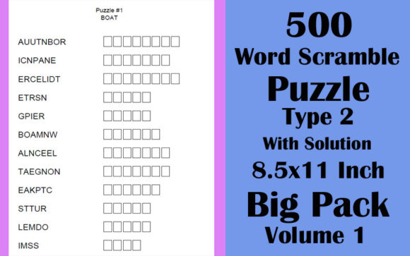 Download 500 Word Scramble KDP Type2 8.5x11 V 1 - Word scramble Collection