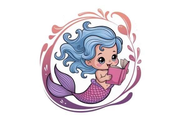 Download Retro Cartoon Mermaid Clipart PNG SVG - Premium Bundle