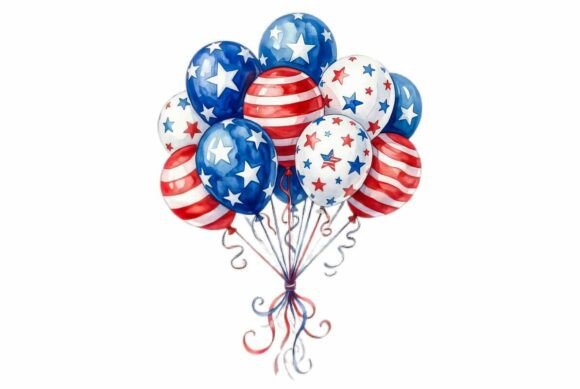 Download 4th of July Patriotic Balloons Clipart - Balloons clipart Collection