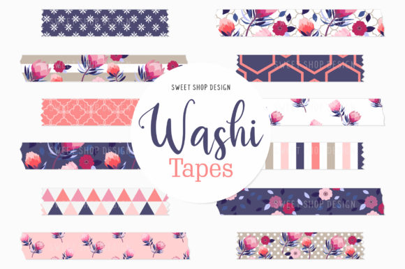 Download Digital Washi Tape Protea Flowers - Washi tape Collection