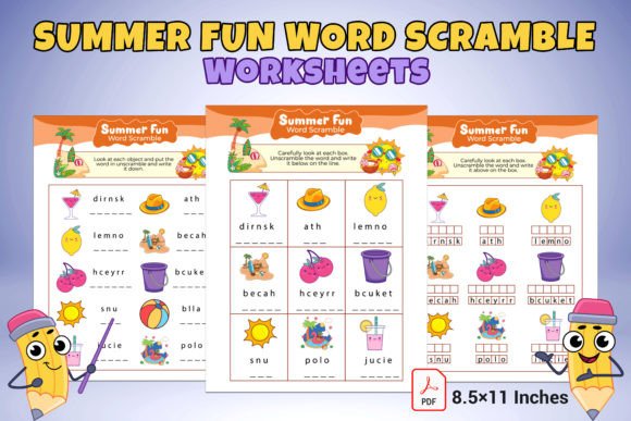 Download Summer Fun Word Scramble Worksheets - Word scramble Collection