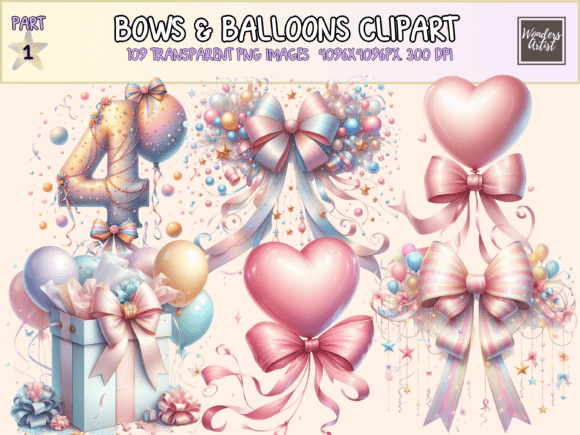 Download Bows &amp; Balloons Clipart - Balloons clipart Collection