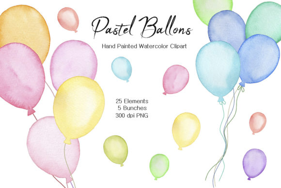 Download Watercolor Pastel Balloons Clipart - Premium Resources