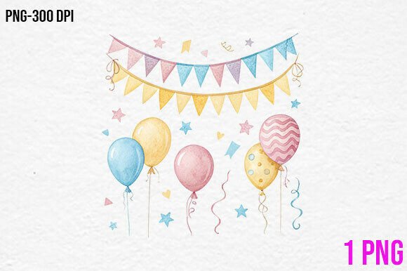 Download Pastel Birthday Balloons Clipart - Balloons clipart Collection