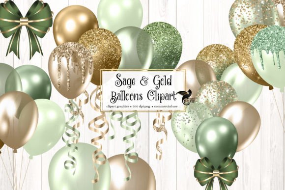 Download Sage and Gold Balloons Clipart - Balloons clipart Collection
